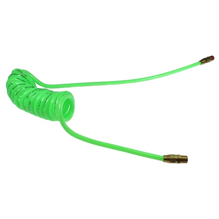 Coilhose Pneumatics Flexcoil 1/4 ID x 10 ft 1/4 MPT Swivel x Rigid Green PR14-10A-G